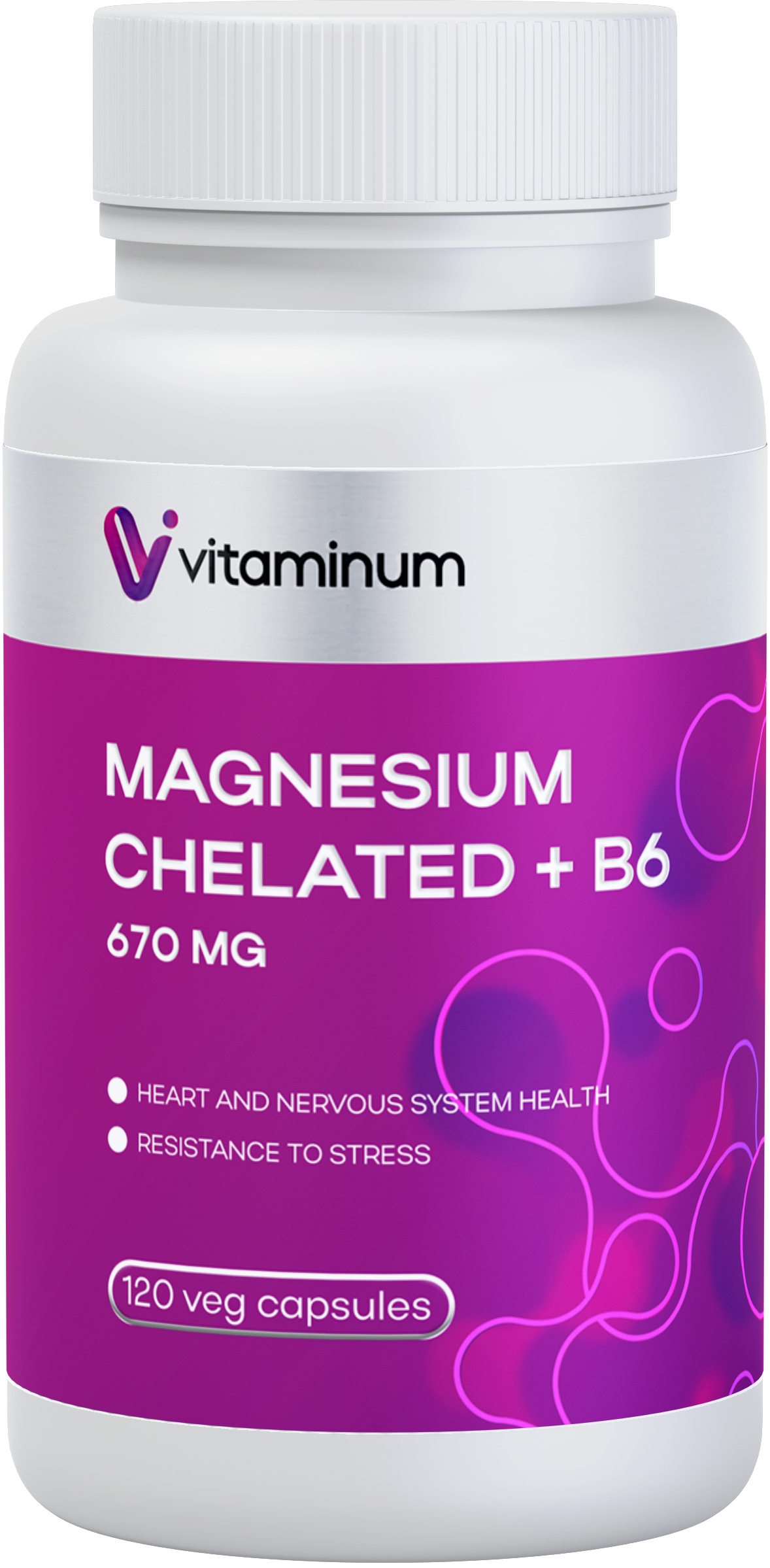  Vitaminum МАГНИЙ ХЕЛАТ + витамин В6 (670 MG) 120 капсул 800 мг  в Тынде